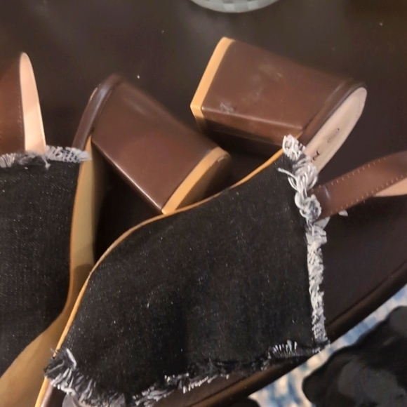 Nature Breeze Black jeans chunk heels Size 9 - Picture 10 of 13